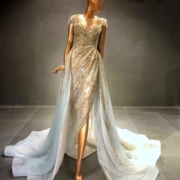 Couture Women's evening Gown, Rhinestone Women's Dress, Women's